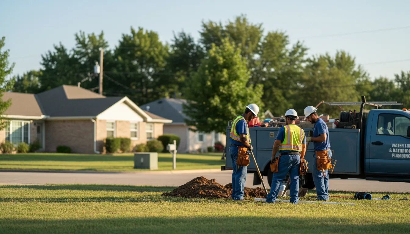 Residential water line and bathroom plumbing service in Denton, TX
